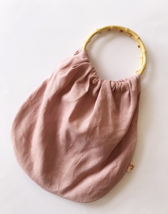 Pink bamboo shop bag