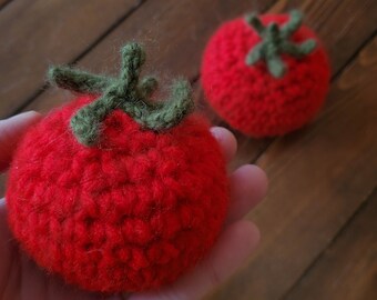 Crocheted Red Tomatoes