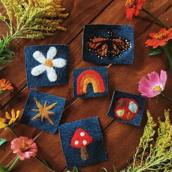 Needle Felted Summer Patches