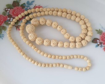 Rare White Mother of Pearl MOP Shell Hand carved Bamboo Ring Hoop 38 mm One Piece C5648