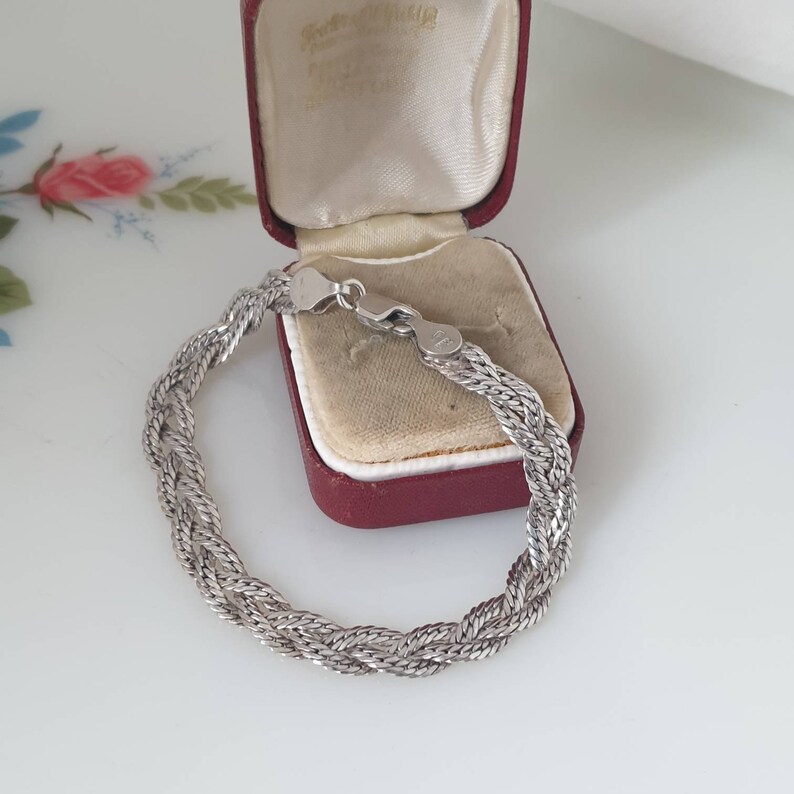 Vintage Sterling Silver Braided Bracelet Silver Woven Bracelet 925 Silver Woven Bracelet DC022