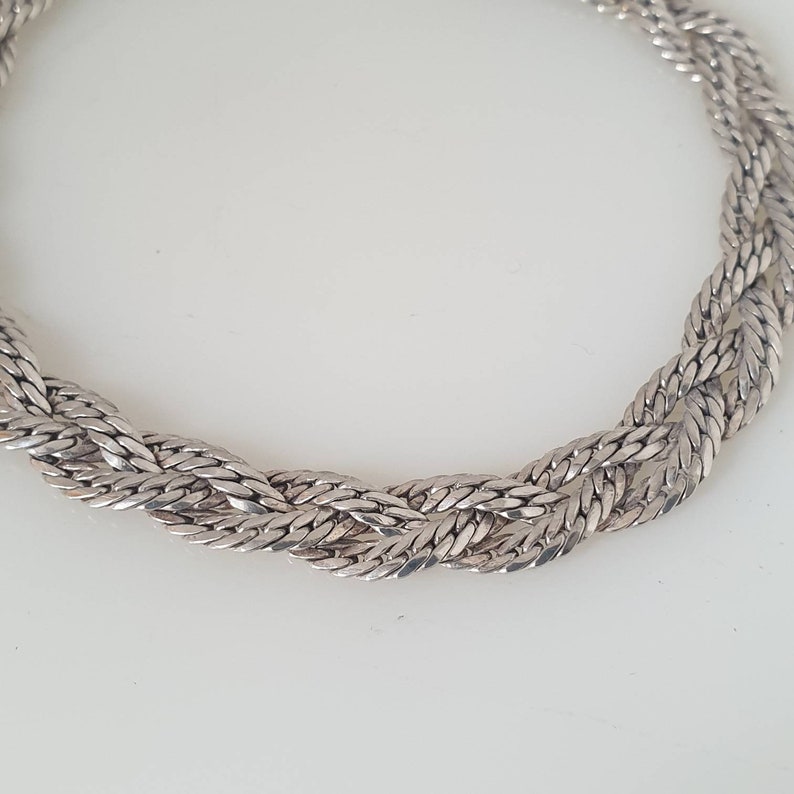 Vintage Sterling Silver Braided Bracelet Silver Woven Bracelet 925 Silver Woven Bracelet DC022