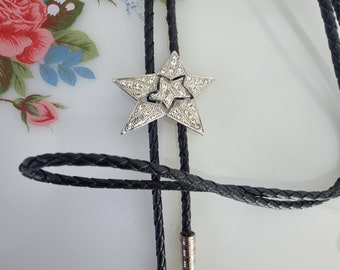 Fritch Brothers Star Bolo Tie, Sterling Silver Star Bolo Western Tie, Sterling Silver Western Bolo Tie