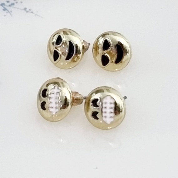 Vintage Smiley Face Studs, 2 Sets of Smiley Face … - image 3