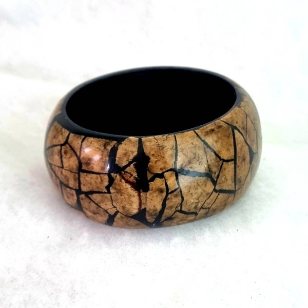 vintage Lucite Crazy Pave Bangle, Chunky Lucite Snakeskin Bangle, Lucite Abstract Pattern Bangle