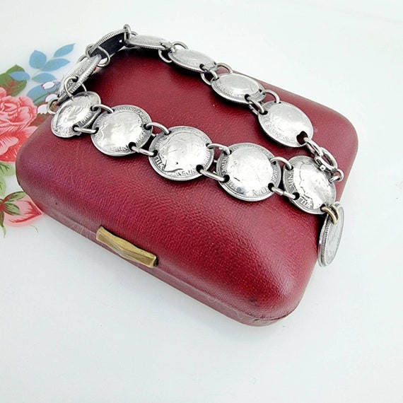 Exotic india coin bracelet 2024 sterling silver women's