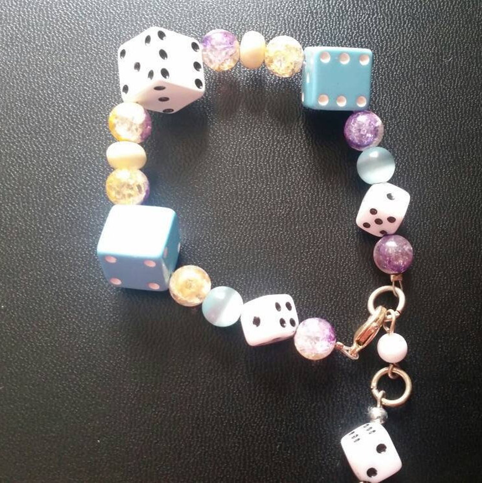Vintage dice bracelet vintage lucite dice bracelet confetti Etsy