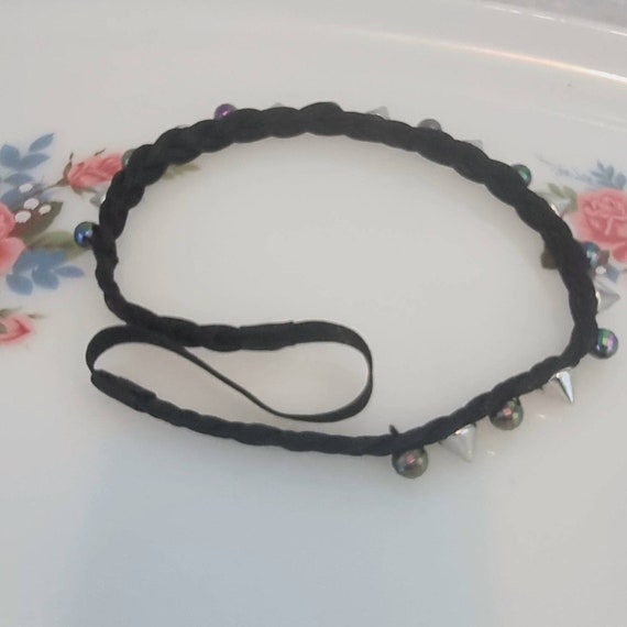 Vintage Spike Studded Choker Necklace, Gothic/Pun… - image 8
