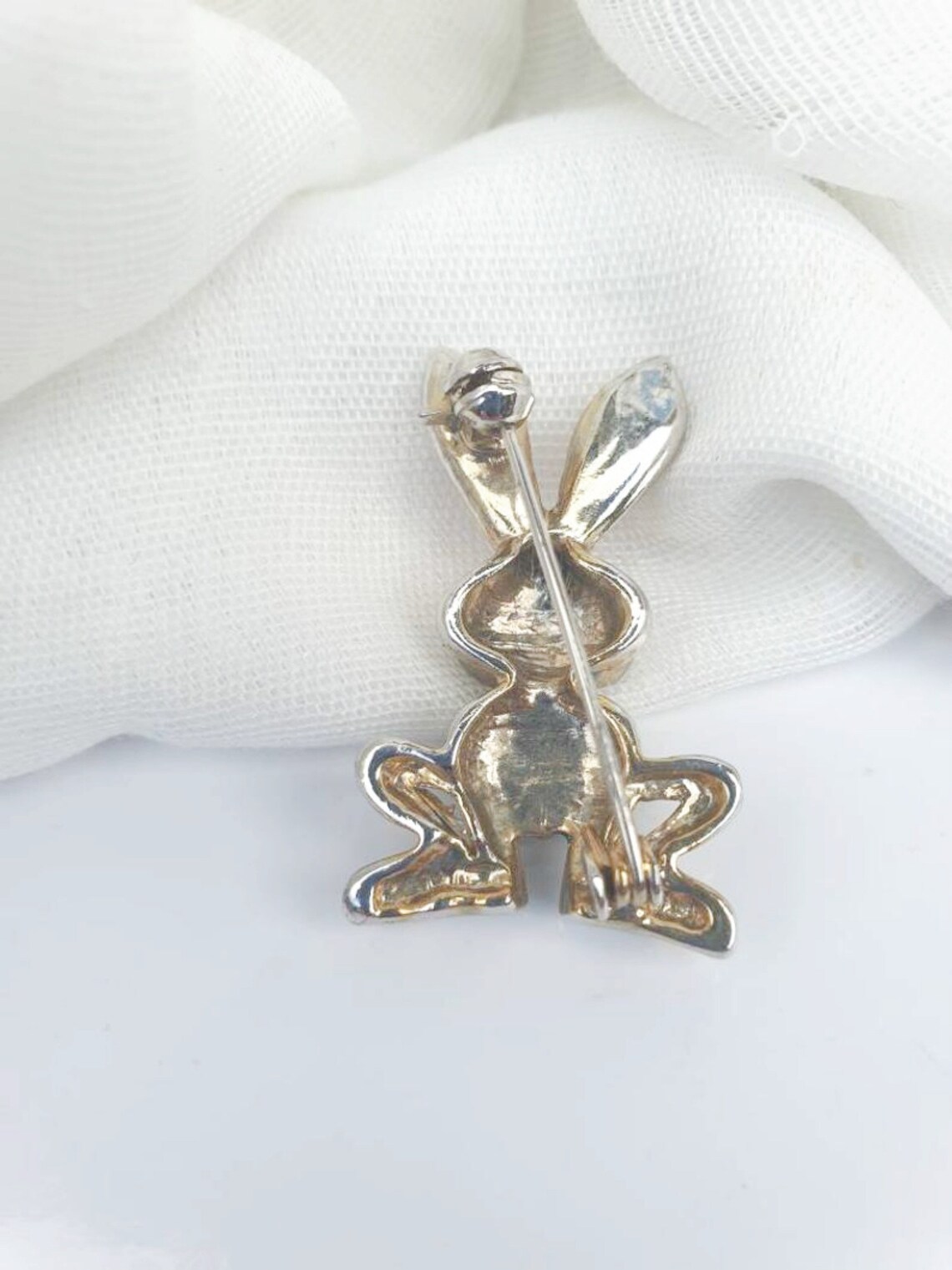 Vintage Rabbit brooch bunny rabbit brooch pin Rhinestone Etsy