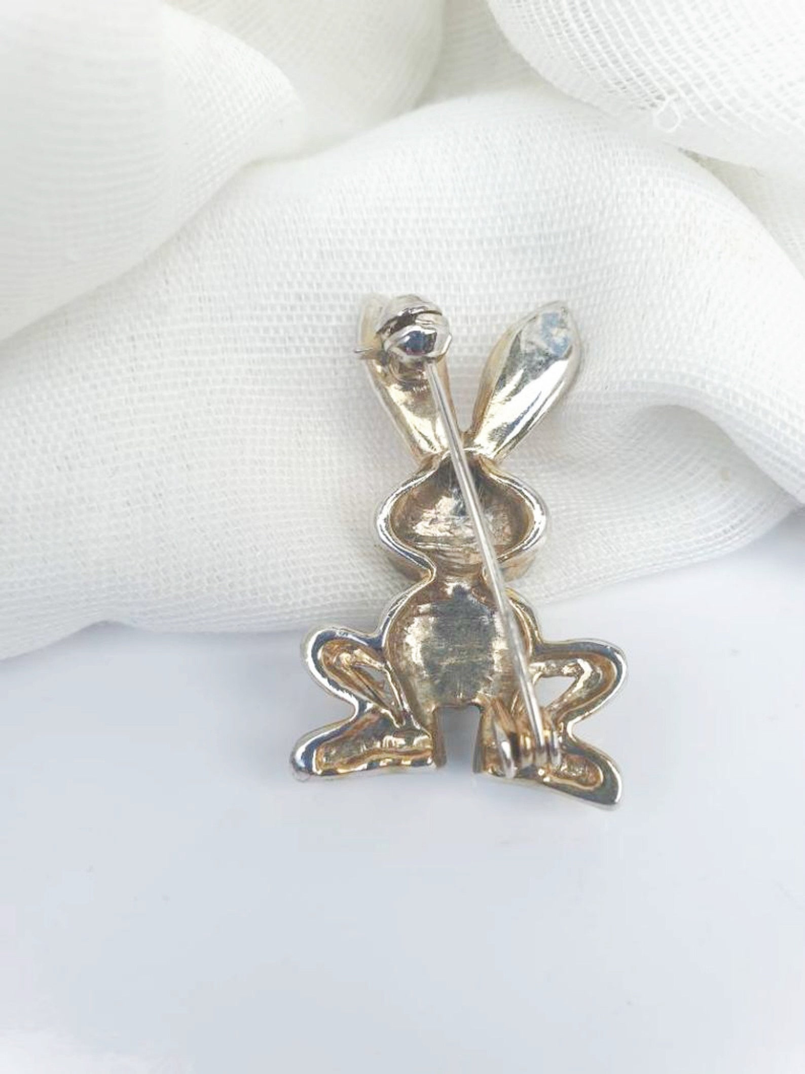 Vintage Rabbit brooch bunny rabbit brooch pin Rhinestone | Etsy