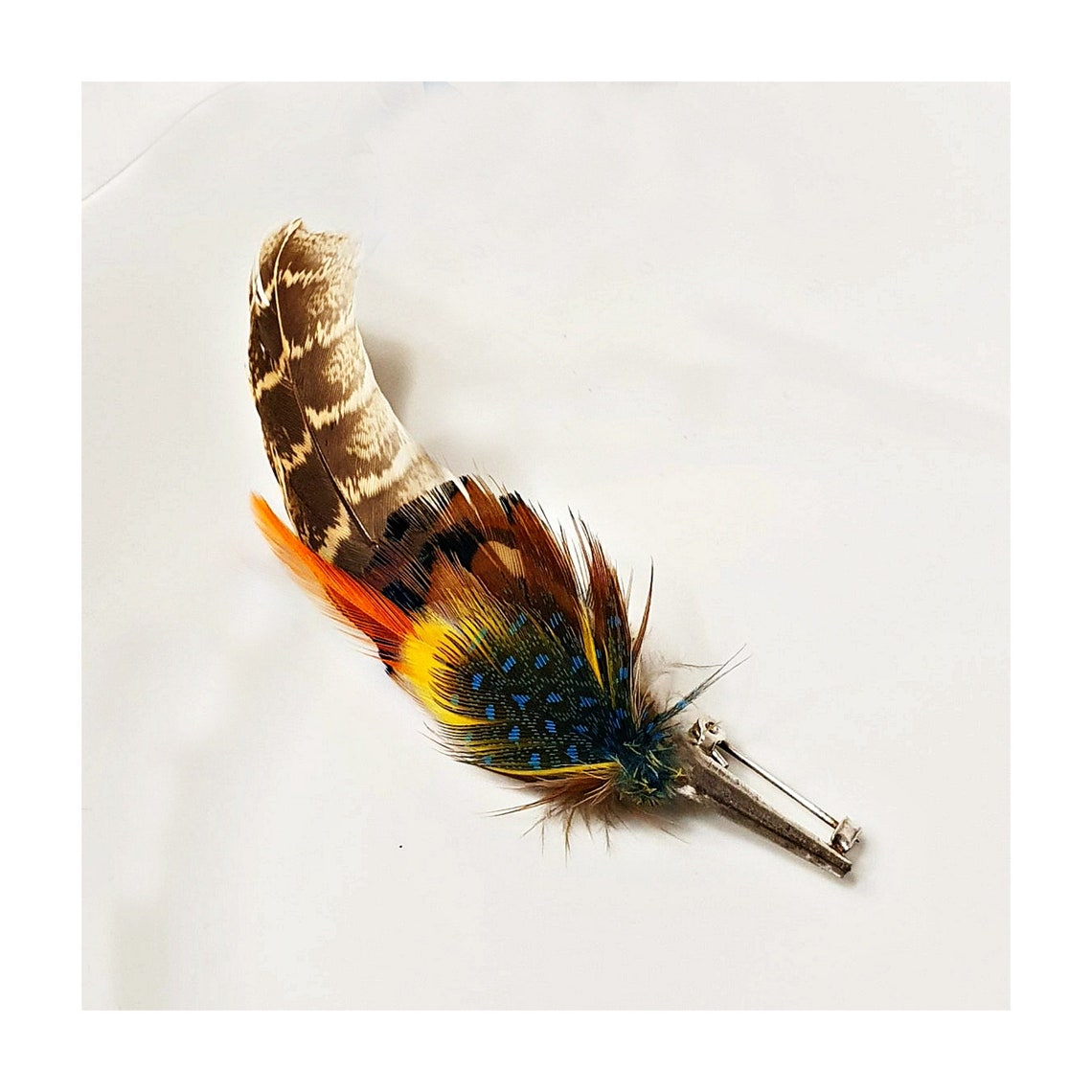 Spilla Da Donna In Piuma Naturale - Elegante, Vintage, Per Cappelli, Vestiti E Accessori - Foto 5