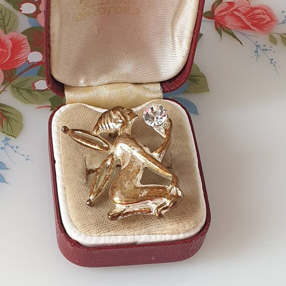 Vintage Fairy Brooch, Fairy Holding A Star Brooch