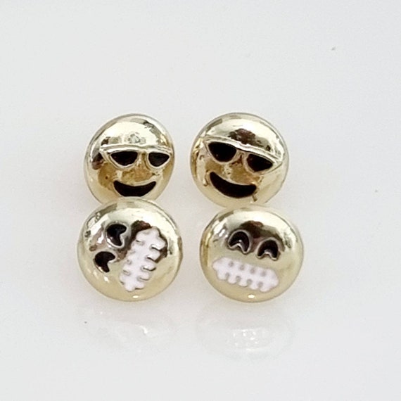 Vintage Smiley Face Studs, 2 Sets of Smiley Face … - image 8