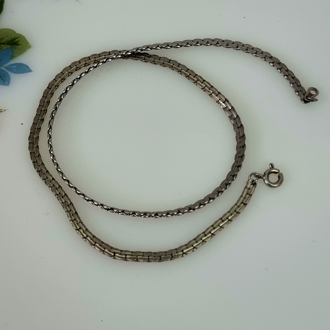 Vintage Snake Chain Necklace. 1970's Snake Chain Collar Etsy