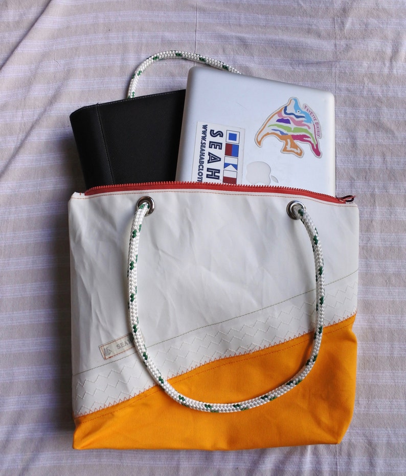 One of a kind! sail tote Small Recycled Sailcloth bag