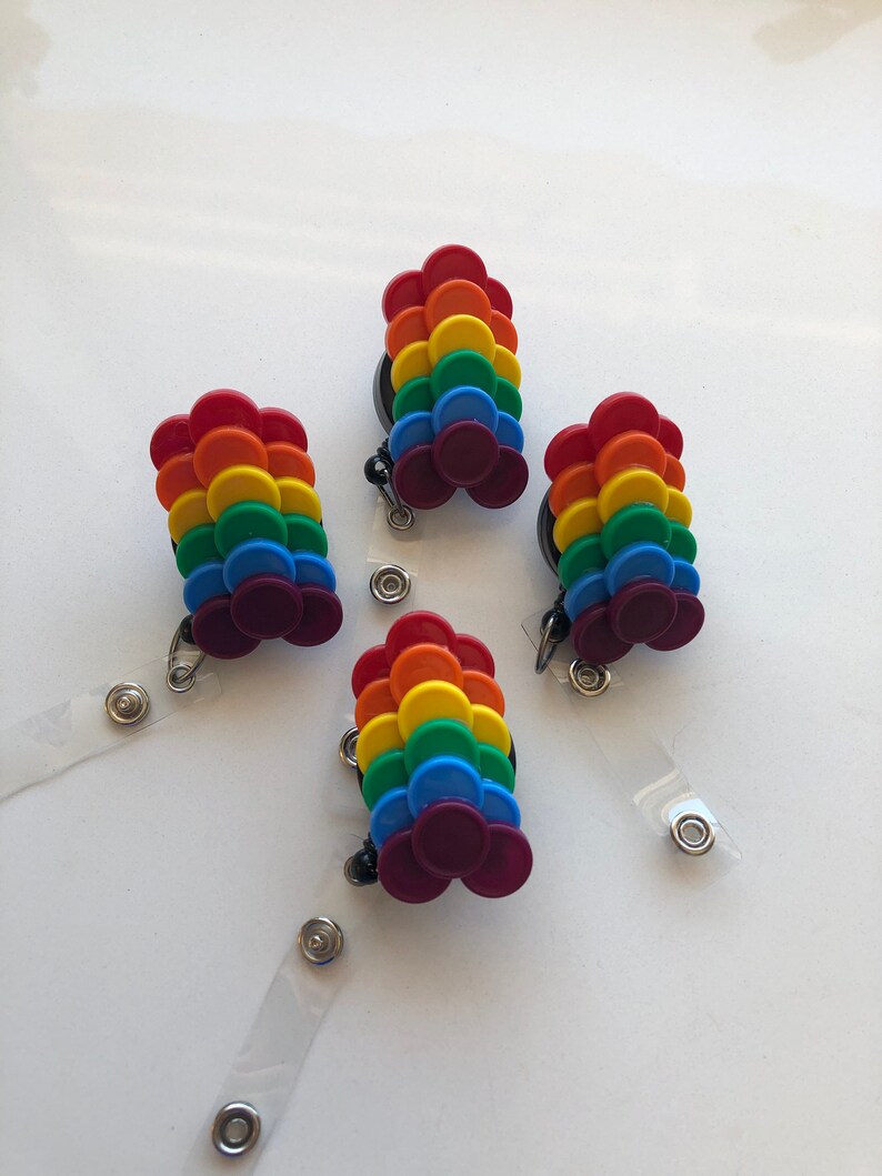 Pride Vial Cap ID Reel Badge Holder Caps4cancers Etsy