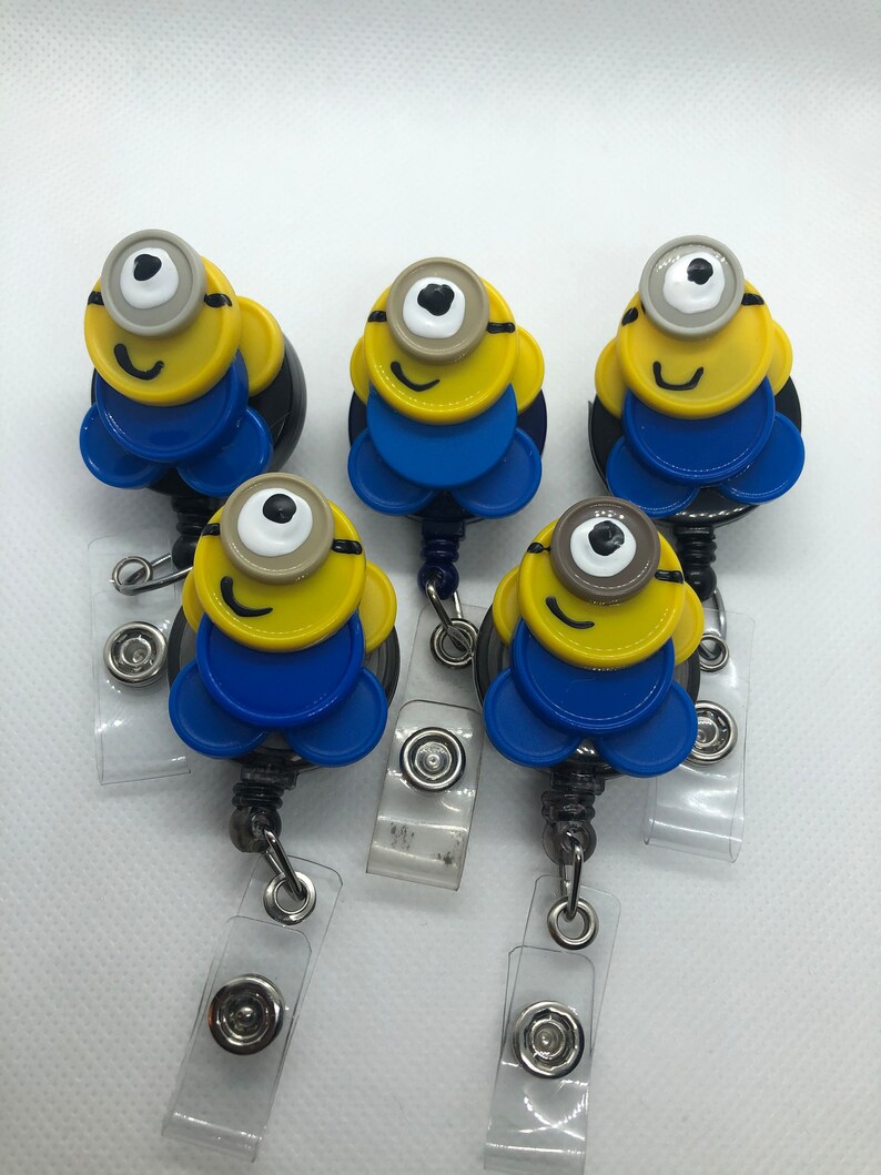 Minion Medicine Vial Cap ID Reel Badge Holder Caps4Cancers Etsy