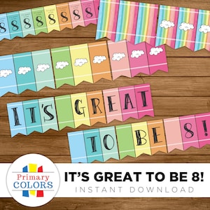 LDS Baptism -- I Like to Look for Rainbows -- When I Am Baptized Printables -- with Pennant Banner & Cupcake Toppers