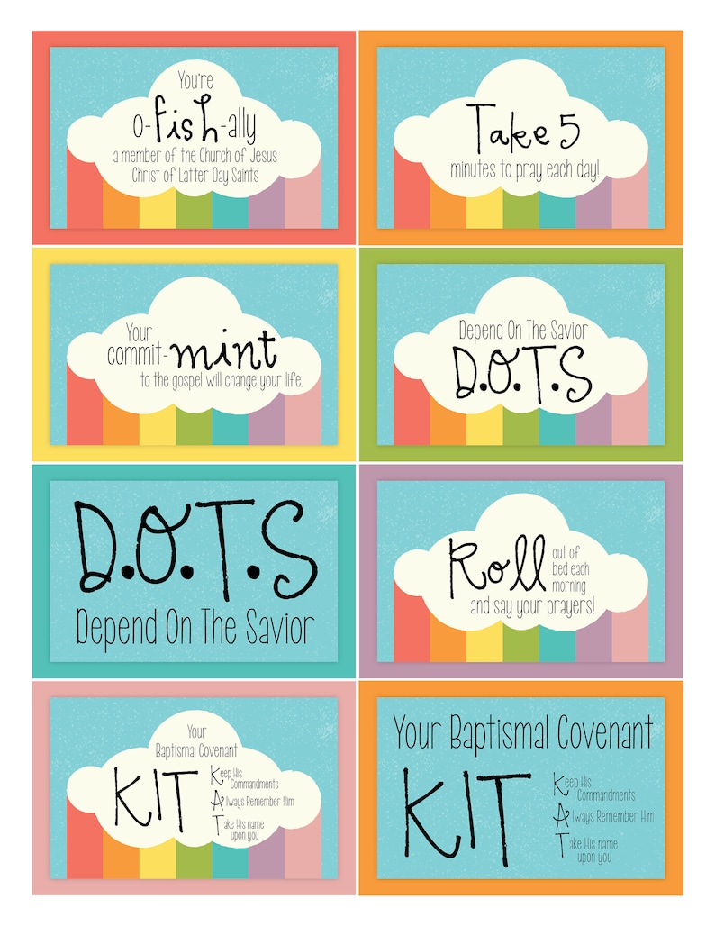LDS Baptism I Like to Look for Rainbows When I Am Baptized Printables ...
