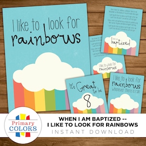 LDS Baptism -- I Like to Look for Rainbows -- When I Am Baptized Printables