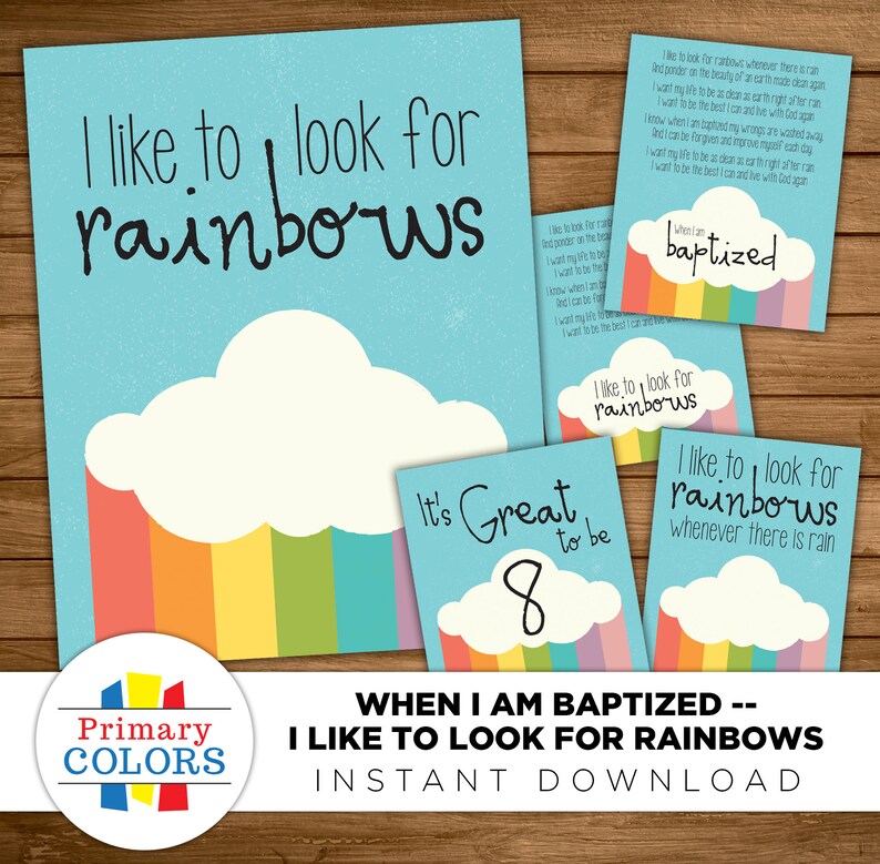 LDS Baptism -- I Like to Look for Rainbows -- When I Am Baptized ...