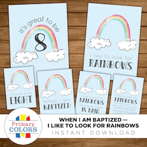 LDS Baptism -- I Like to Look for Rainbows -- When I Am Baptized Printables