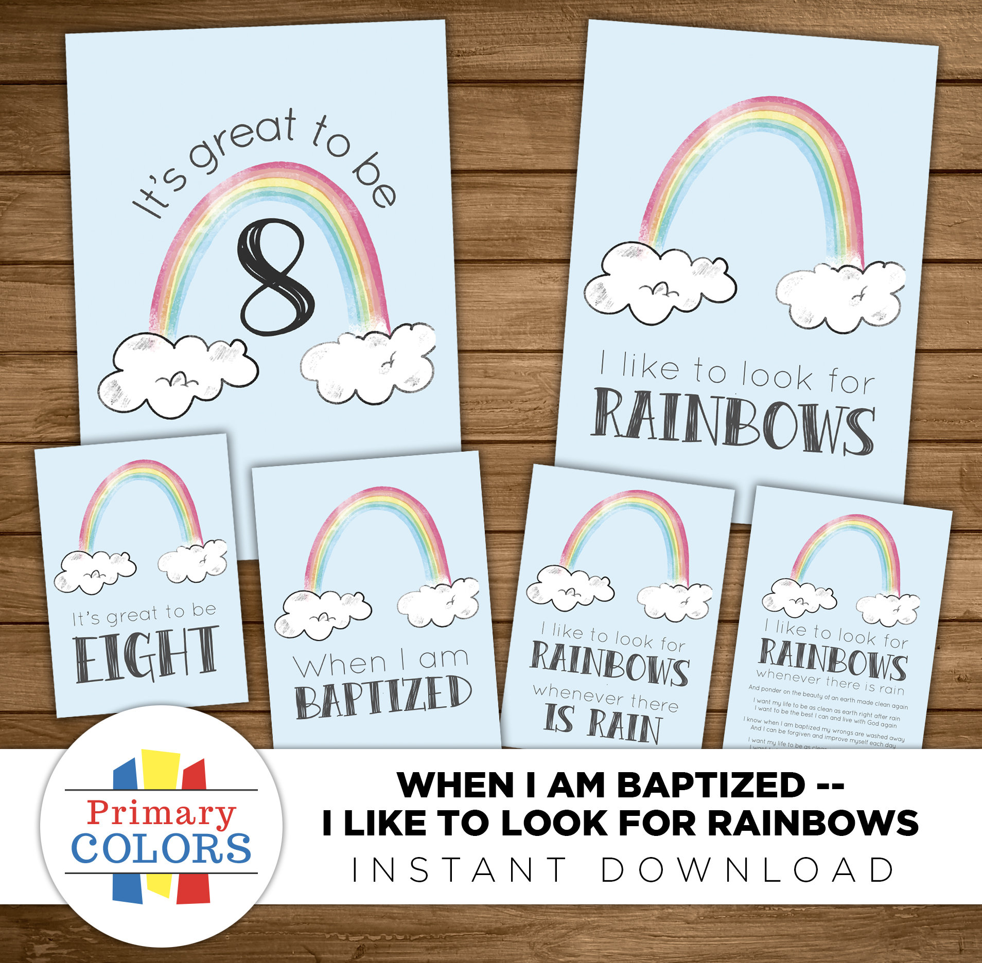 LDS Baptism I Like to Look for Rainbows When I Am Baptized Printables ...