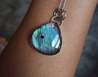Labradorite Pendant Fancy Shape Purple Labradorite Gemstone 21x9x6mm Smooth Purple Flashy Gemstone,Jewelry Supplies Smooth labradorite,