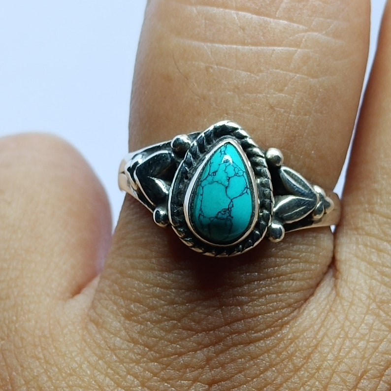 Turquoise Ring,blue Turquoise Ring,minimalistic ring,925 Solid Sterling Silver Ring,gemstone handmade,best gift for her,Turquoise Jewelry