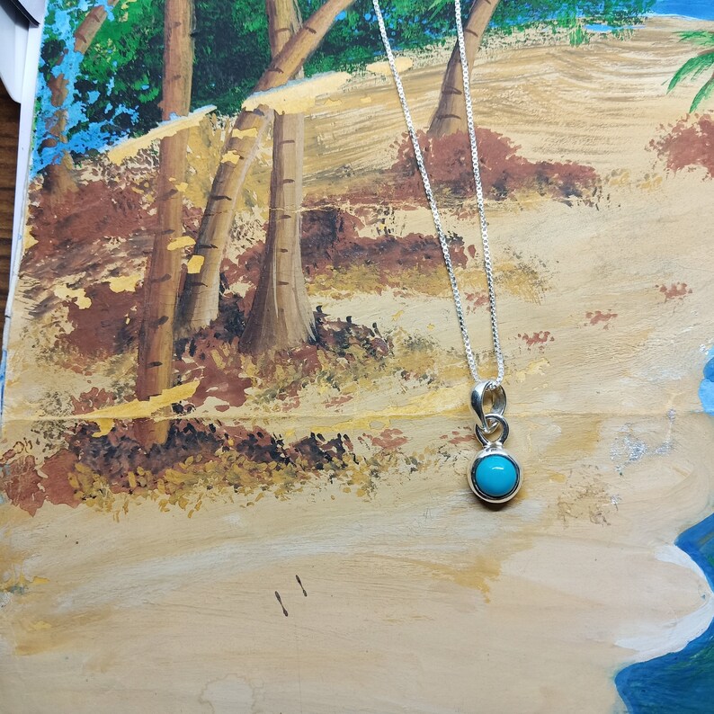 Arizona Turquoise pendant,Kingman Turquoise Pendant Sleeping Beauty Turquoise 925 Sterling Silver pendant,Healing Stone,Gift Best Friend her