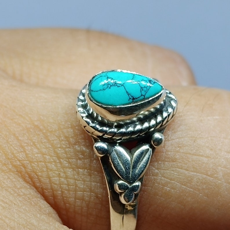 Turquoise Ring,blue Turquoise Ring,minimalistic ring,925 Solid Sterling Silver Ring,gemstone handmade,best gift for her,Turquoise Jewelry