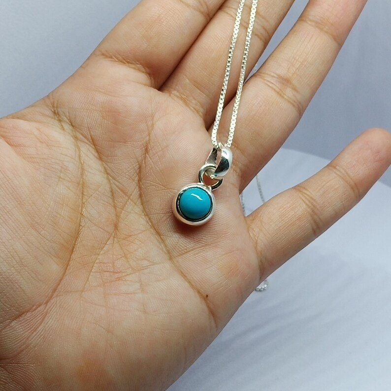 Arizona Turquoise pendant,Kingman Turquoise Pendant Sleeping Beauty Turquoise 925 Sterling Silver pendant,Healing Stone,Gift Best Friend her