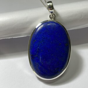 Lapis Lazuli Pendant,Natural Lapis Lazuli 925 Sterling Silver Pendant, Silver Jewellery,OVAL Lapis Pendant,Blue Pendant,gift HER him