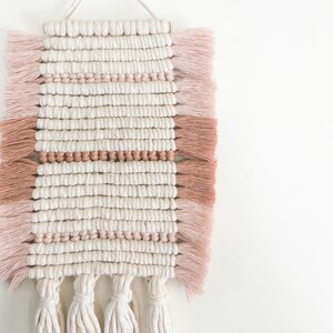 Fringe Wall Hanging, Warm Neutral Colors, Handmade Macrame, Small Creative Decor, Unique Wall Art