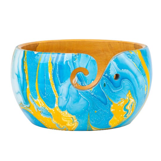 Handmade Yarn Bowl Wood, Rosewood Yarn Bowl for knitting & Crocheting - Handcrafted Yarn Storage Bowl for Winder - Yarn Bowl