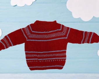 Hand-Knitted Baby (Boy) Red Sweater