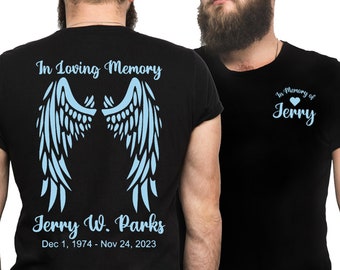 In Loving Memory T-Shirt, Personalized Memory TShirt, Loss of Friend Gift, Custom RIP Shirt, Mourning of Son T-Shirt, Lost But Not Forgotten