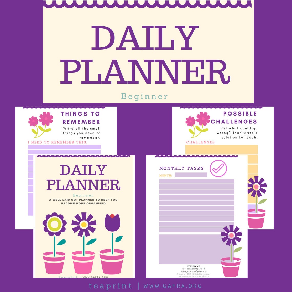 A Daily Planner Beginner Printable Editable Digital Planner 