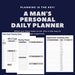 A MAN'S PERSONAL DAILY Planner Editable Printable - Etsy