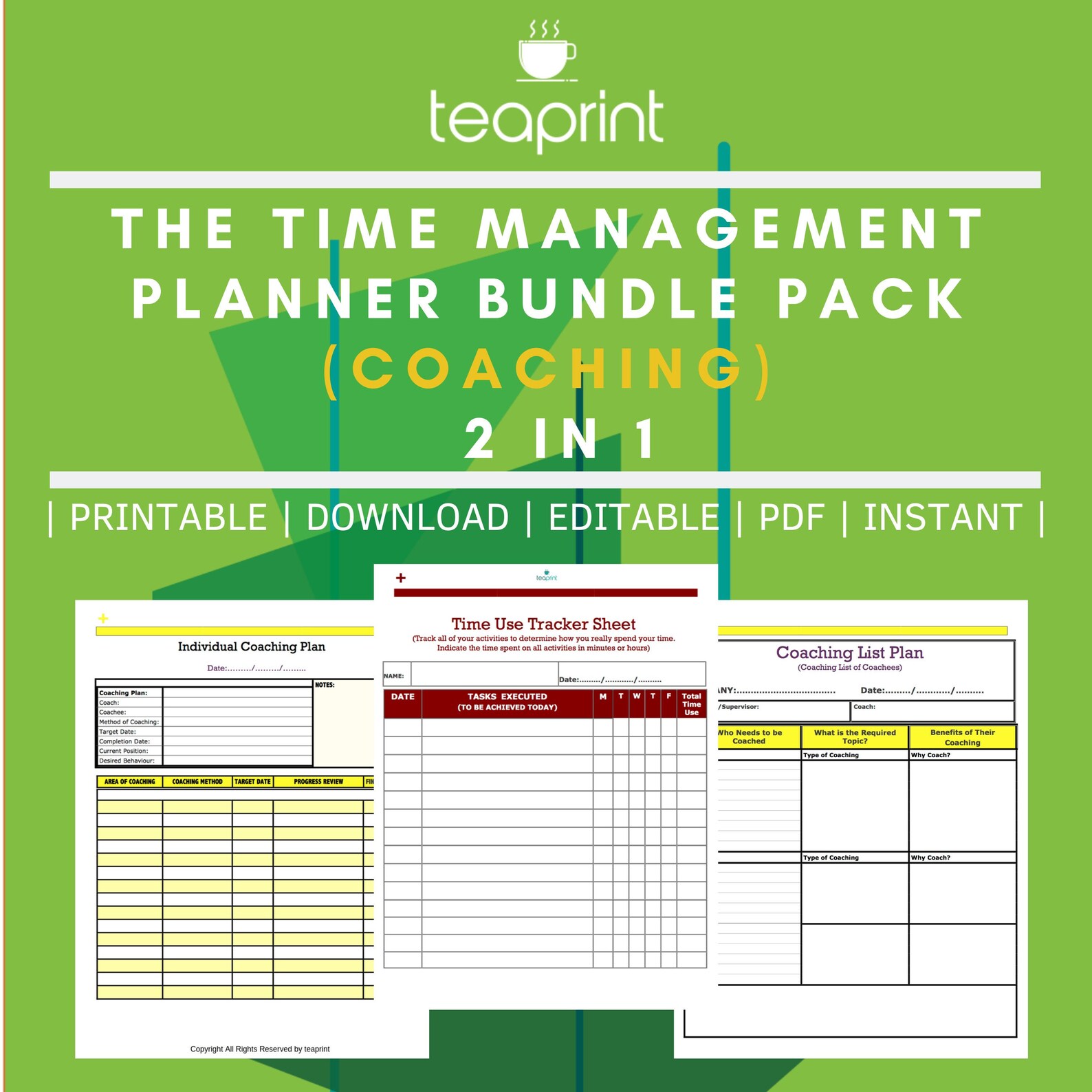 TIME MANAGEMENT Coaching Bundle Pack 2 Printable Planners Etsy España