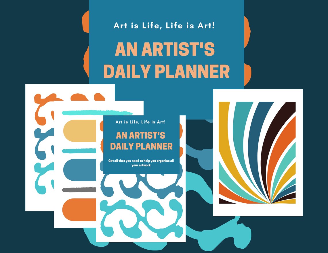 Artist Planner, Print, Instant Download, PDF, Free Wall Art Included