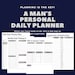 A MAN'S PERSONAL DAILY Planner Editable Printable - Etsy