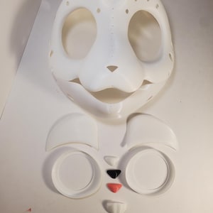 Bunny Fursuit Talking Headbase Kit| Rabbit Movable Mouth Mask| Fursuit Making/ Creating| Eyeblanks, Eyelids, Nose and Teeth Included.