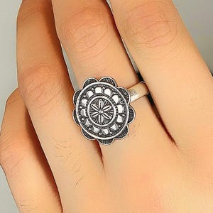 Silver Ring, Flower Silver Ring, Sterling Silver Ring, 925 Silver Ring, Adjustable Ring, Indian Ring, Boho Ring, Tribal Ring, Statement Ring