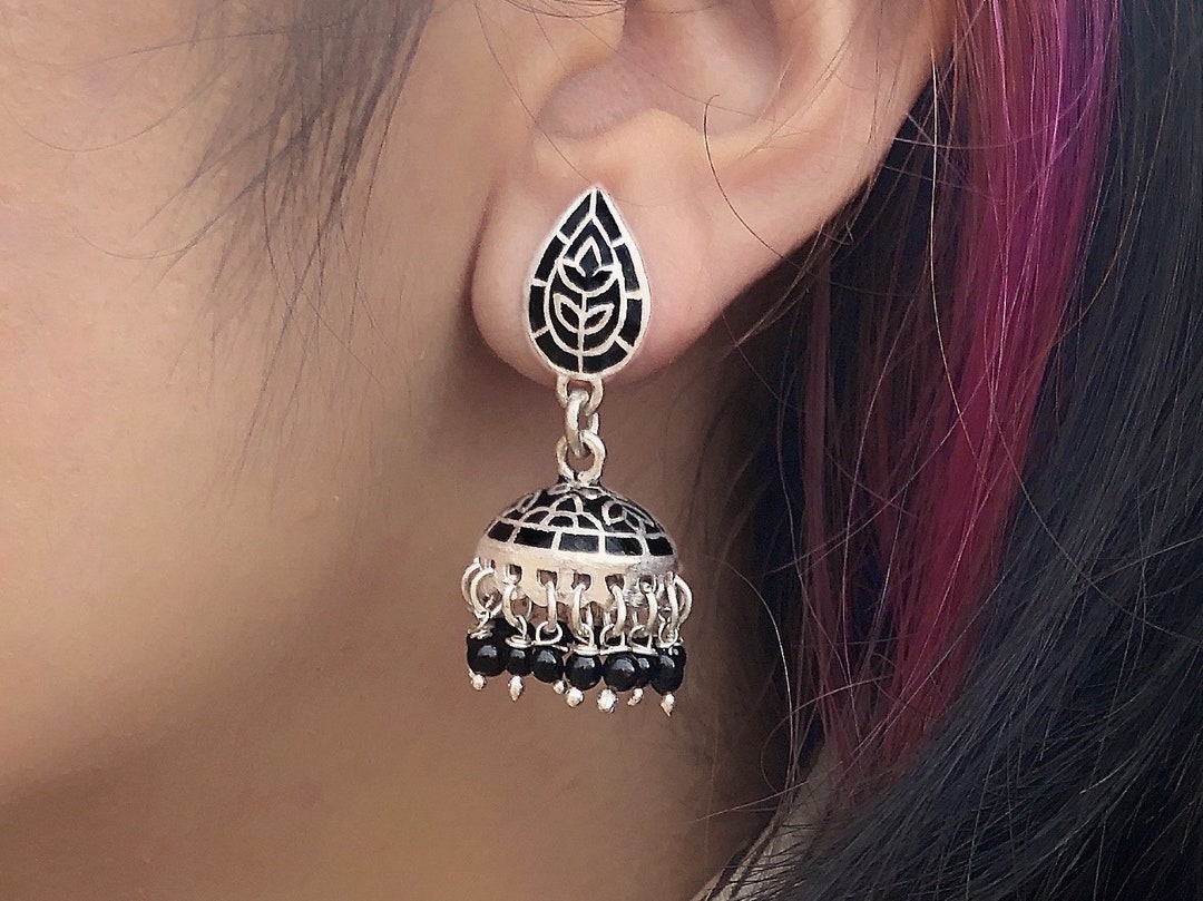925 Sterling Silver Meenakari Jhumka Chandelier Earring Women, Rajasthani  Enamel Jewelry, Pakistani Jewelry, Afghan Jewelry - Etsy