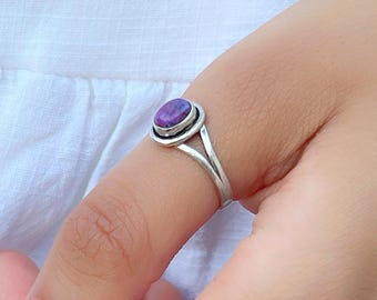 Adjustable Sterling Silver Gemstone Ring, Handmade in India