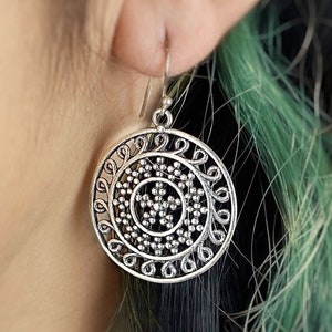 Silver Earring, Silver Dangler, Filigree Earring, Sterling Silver Earring, Gift for Women, Indian Jewelry, Tribal Earring, Boho Jewelry