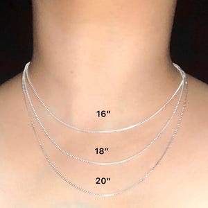 Sterling Silver 1.5 mm Box Chain Gift For Her, Solid Silver Chain, 16” to 20” available, Dainty Silver Necklace, Fine Jewelry Gift For Him