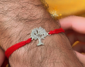 Sterling Silver Tree of Life Rakhi, Rakshabandhan Gift, Convertible Bracelet