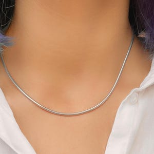 3mm Sterling Silver Snake Chain Necklace For Men Women, Herringbone Finished Chain, Openable End For Pendants